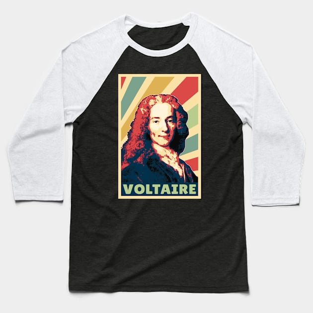 Voltaire Vintage Colors Baseball T-Shirt by Nerd_art